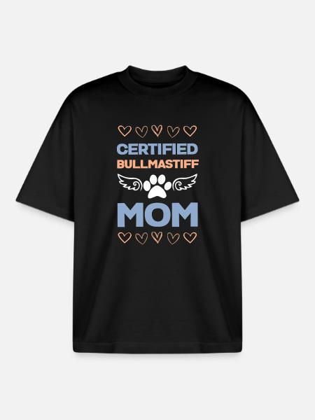 Certification Bullmastiff Mama - T-shirt unisexe boxy épais biologique Stanley/Stella - noir