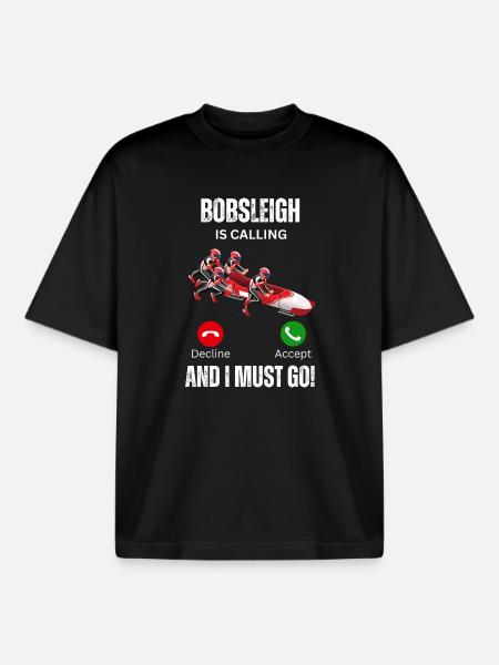 Bobsleigh Is Calling - Boxy Heavyweight Unisex Organic T-Shirt by Stanley/Stella - black