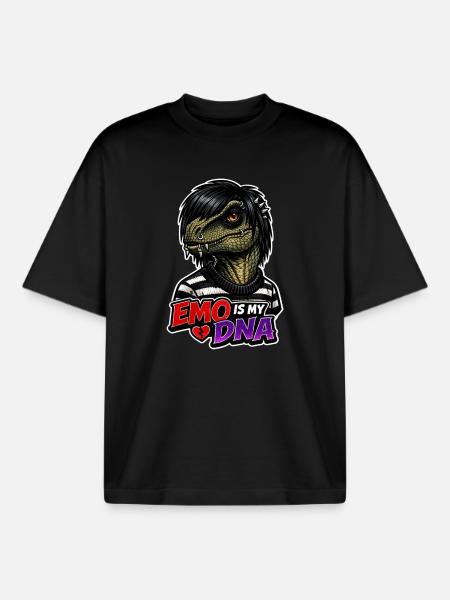Emo-dinosaurier, Trauriger Dino, Emotionaler - Boxy Heavyweight Unisex Organic T-Shirt von Stanley/Stella - Schwarz