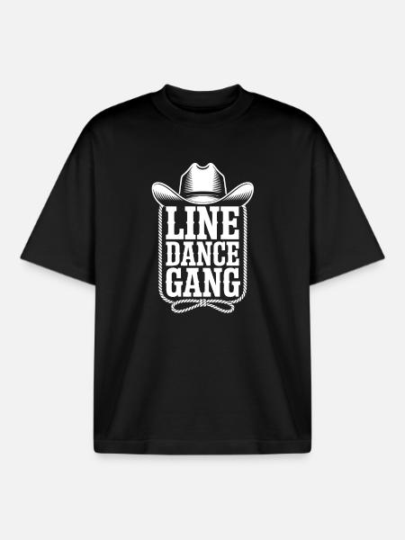 Line Dance Gang Western - Boxy Heavyweight Unisex Organic T-Shirt by Stanley/Stella - black