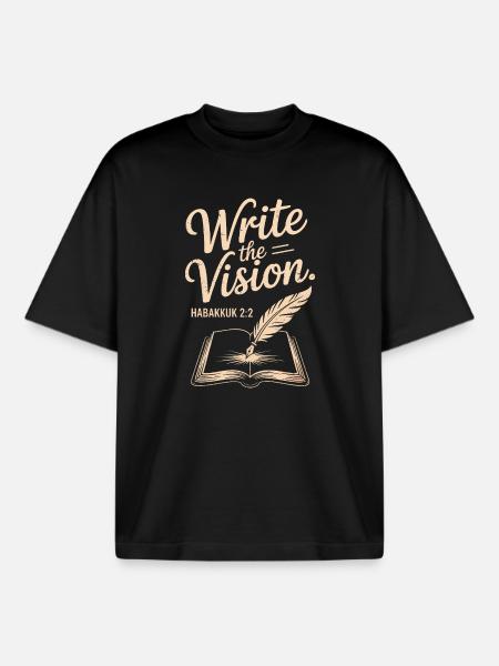 Write the Vision Habakkuk 2:2 - Boxy Heavyweight Unisex Organic T-Shirt by Stanley/Stella - black