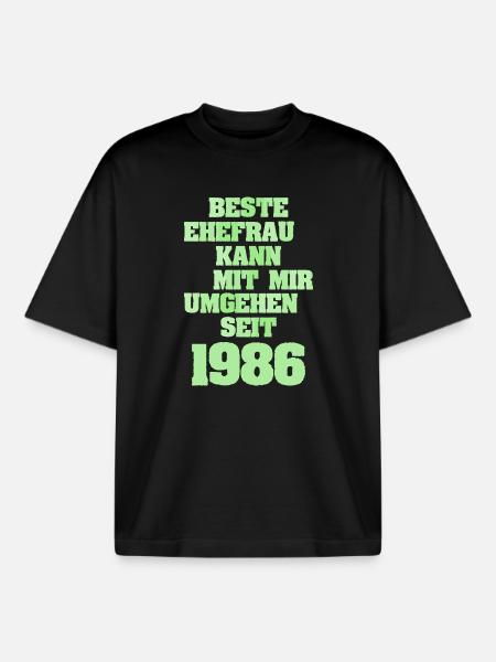 Ehefrau 1986 - Boxy Heavyweight Unisex Organic T-Shirt von Stanley/Stella - Schwarz