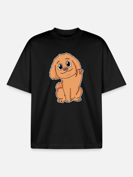 Poodle Dog Breed Dog Dogs - Boxy Heavyweight Unisex Organic T-Shirt by Stanley/Stella - black