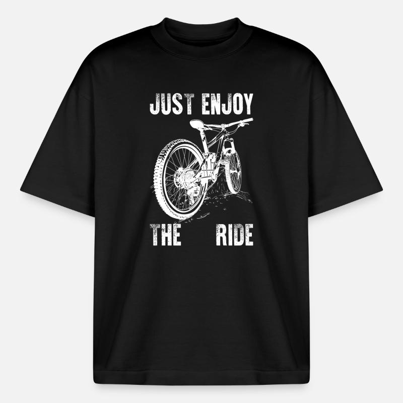Profitez simplement de la balade à vélo Graphique - T-shirt unisexe boxy épais biologique Stanley/Stella - noir