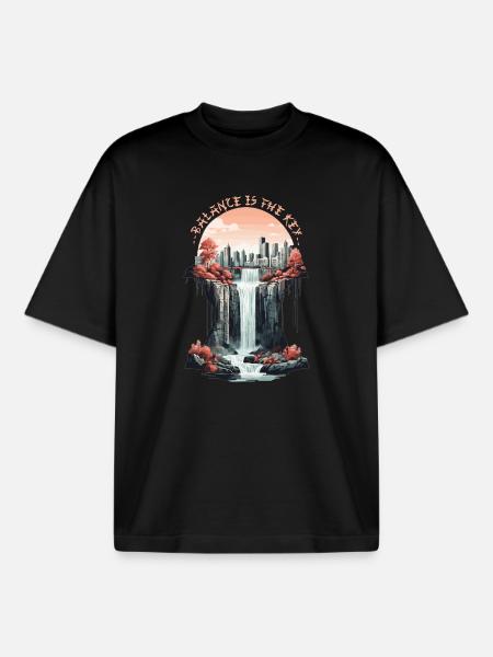 Balance is key - Boxy Heavyweight Unisex Organic T-Shirt by Stanley/Stella - black