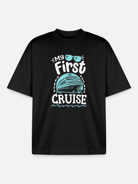 Erster Kreuzfahrturlaub - Boxy Heavyweight Unisex Organic T-Shirt von Stanley/Stella - Schwarz