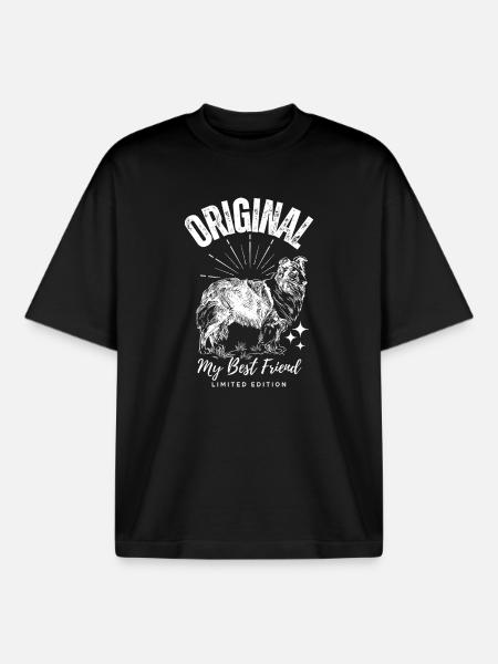 Original Dog My Best Friend - Boxy Heavyweight Unisex Organic T-Shirt by Stanley/Stella - black