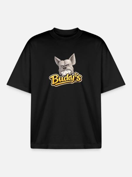 Buddy's Bulldog Logo - Boxy Heavyweight Unisex Organic T-Shirt by Stanley/Stella - black