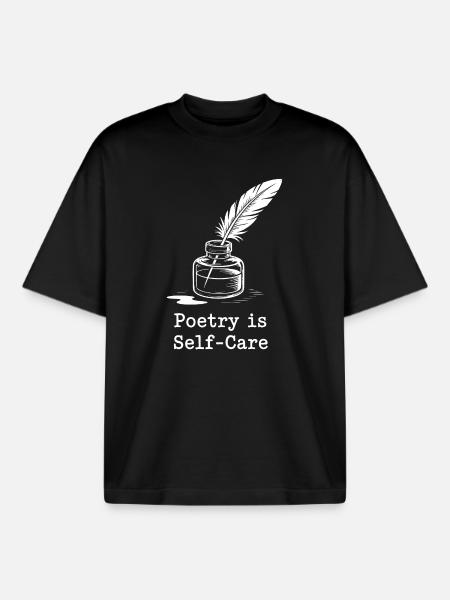 Poetry is Self-Care Tee - Boxy Heavyweight Unisex Organic T-Shirt by Stanley/Stella - black