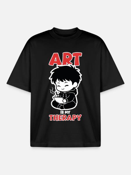 Professional Cloud Tester Manga Zen - Boxy Heavyweight Unisex Organic T-Shirt by Stanley/Stella - black