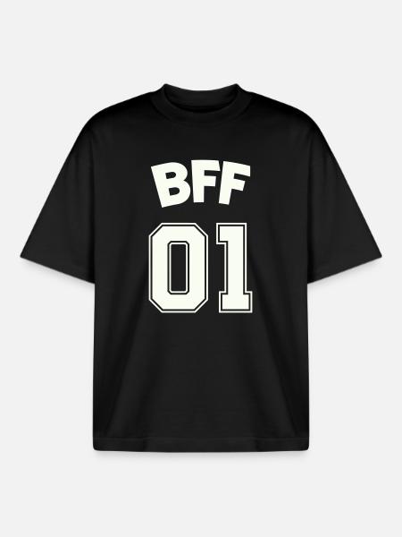bff_01_best_friends- - Boxy Heavyweight Unisex Organic T-Shirt by Stanley/Stella - black