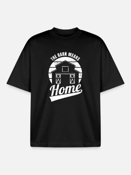 Barn means home - Boxy Heavyweight Unisex Organic T-Shirt by Stanley/Stella - black