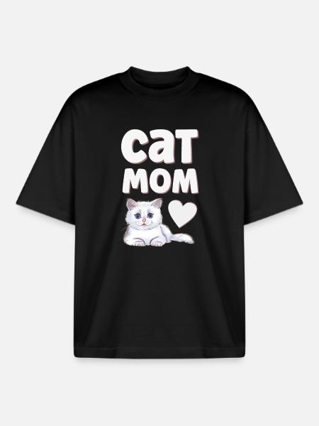 Chats Chats - T-shirt unisexe boxy épais biologique Stanley/Stella - noir