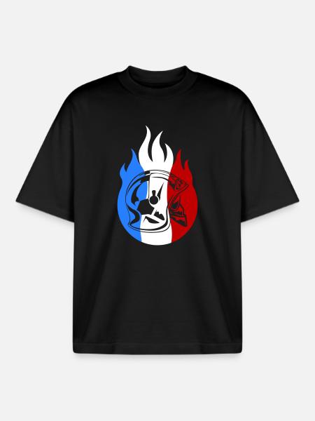 casque sp flamme 3 - T-shirt unisexe boxy épais biologique Stanley/Stella - noir