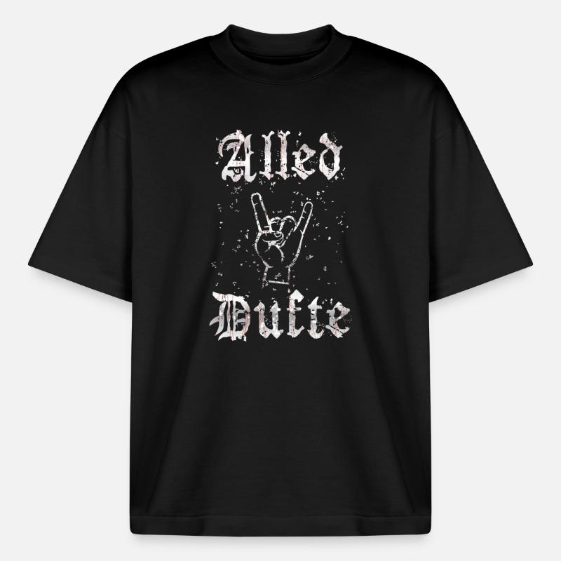 "Alled Dufte" cooler berliner Spruch - Boxy Heavyweight Unisex Organic T-Shirt von Stanley/Stella - Schwarz