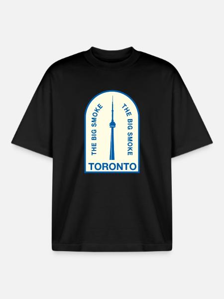 Toronto CNTower Big Smoke - Boxy Heavyweight Unisex Organic T-Shirt by Stanley/Stella - black