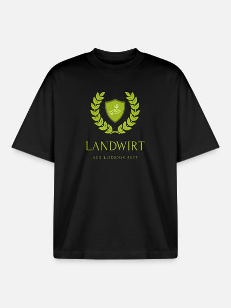 Farmer Shield Plant - Boxy Heavyweight Unisex Organic T-Shirt by Stanley/Stella - black