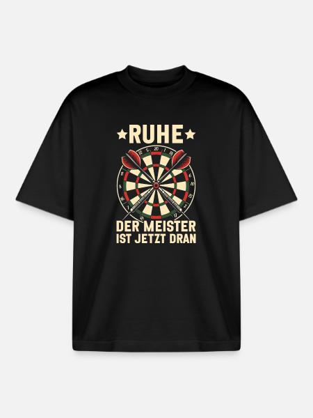 Darts Dart Dartboard Dartboard Dart Player - Boxy Heavyweight Unisex Organic T-Shirt by Stanley/Stella - black
