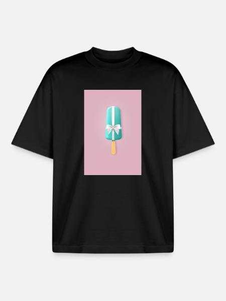 Popsicle Birthday Gift - Boxy Heavyweight Unisex Organic T-Shirt by Stanley/Stella - black