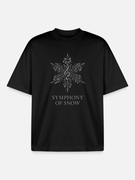 SYMPHONY OF SNOW Snowflake Music Gluckstick - Boxy Heavyweight Unisex Organic T-Shirt by Stanley/Stella - black