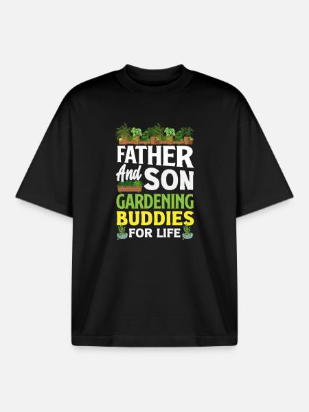 Garden & Plant Lovers Gifts - Boxy Heavyweight Unisex Organic T-Shirt by Stanley/Stella - black