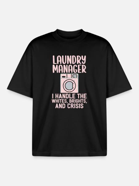 Washing Machine Manager: Laundry crisis - Boxy Heavyweight Unisex Organic T-Shirt by Stanley/Stella - black