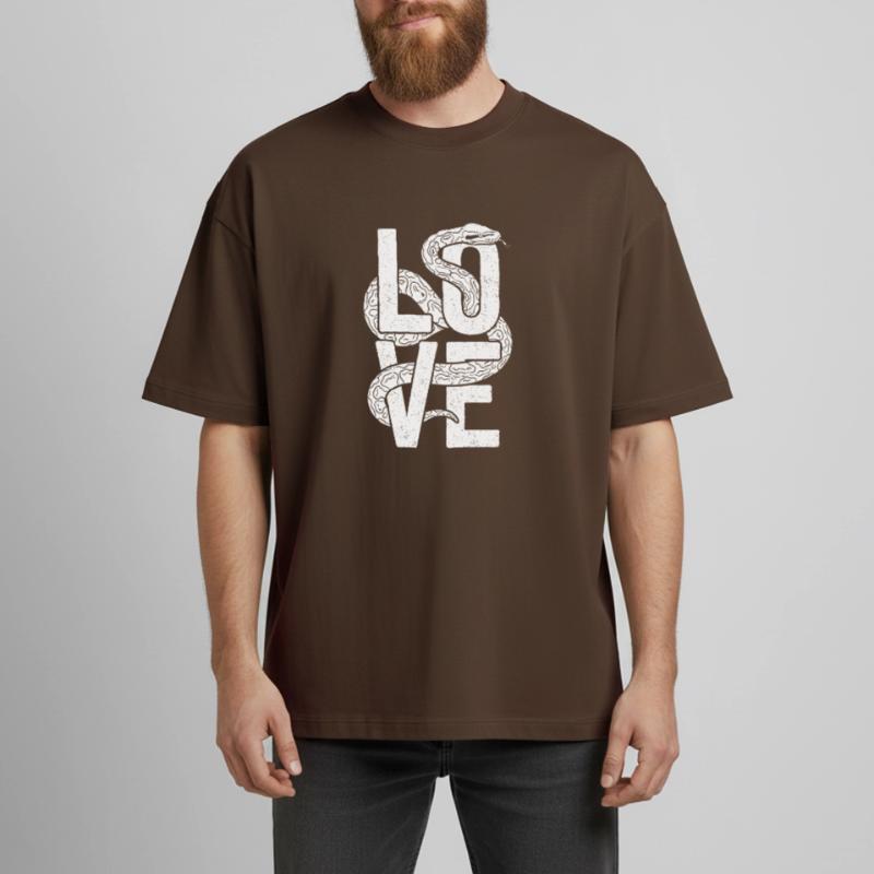 King Python Snakes LOVE Terrarium Python Boxy Heavyweight Unisex Organic T-Shirt by Stanley/Stella