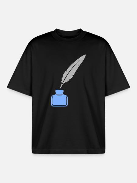 Pen Ink Icon - Boxy Heavyweight Unisex Organic T-Shirt by Stanley/Stella - black