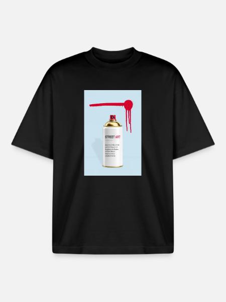 Street Art Definition Spray Can Design - Boxy Heavyweight Unisex Organic T-Shirt by Stanley/Stella - black