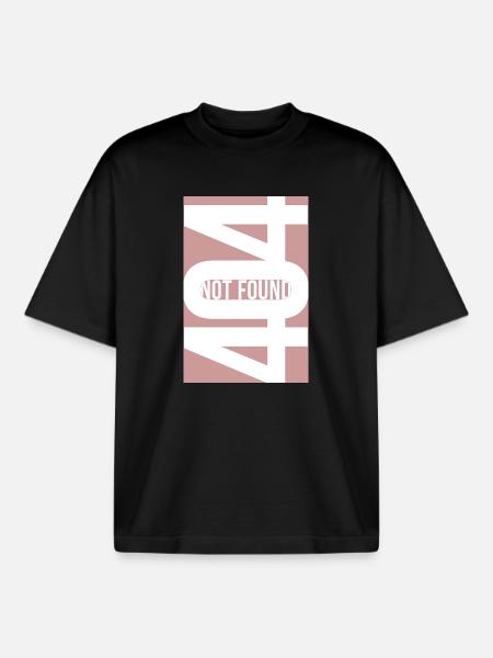 404 Not Found - Dusty Rose - Boxy Heavyweight Unisex Organic T-Shirt by Stanley/Stella - black