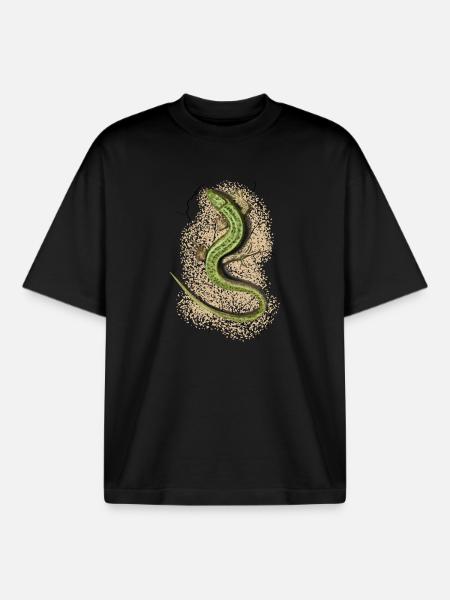 Lizard - Boxy Heavyweight Unisex Organic T-Shirt by Stanley/Stella - black