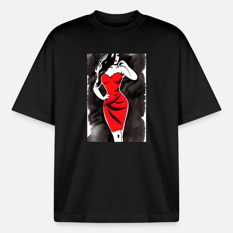 Pin up 2 - Boxy Heavyweight Unisex Organic T-Shirt von Stanley/Stella - Schwarz
