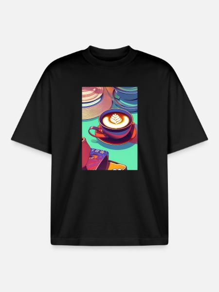 Coffee, coffee beans - Boxy Heavyweight Unisex Organic T-Shirt by Stanley/Stella - black