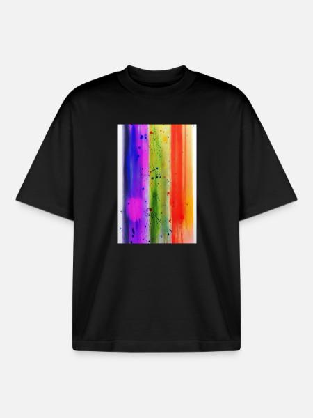 Splashes of paint - Boxy Heavyweight Unisex Organic T-Shirt by Stanley/Stella - black