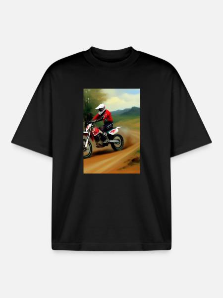 Motocross Riding - Boxy Heavyweight Unisex Organic T-Shirt by Stanley/Stella - black