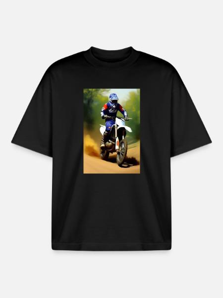 Motocross Riding - Boxy Heavyweight Unisex Organic T-Shirt by Stanley/Stella - black