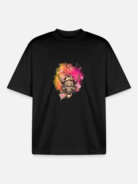 Angry dragon face - Boxy Heavyweight Unisex Organic T-Shirt by Stanley/Stella - black