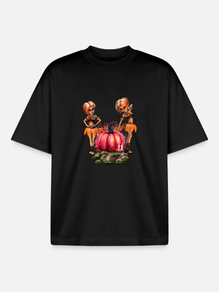 Cute Halloween design - Boxy Heavyweight Unisex Organic T-Shirt by Stanley/Stella - black