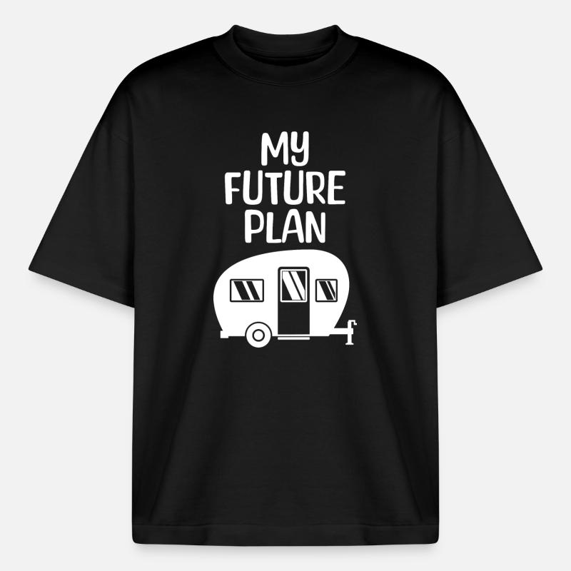 Wohnmobil Wanderer Statement Camping Camper - Boxy Heavyweight Unisex Organic T-Shirt von Stanley/Stella - Schwarz