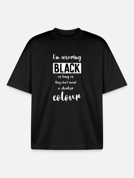 I'm wearing Black - Boxy Heavyweight Unisex Organic T-Shirt by Stanley/Stella - black