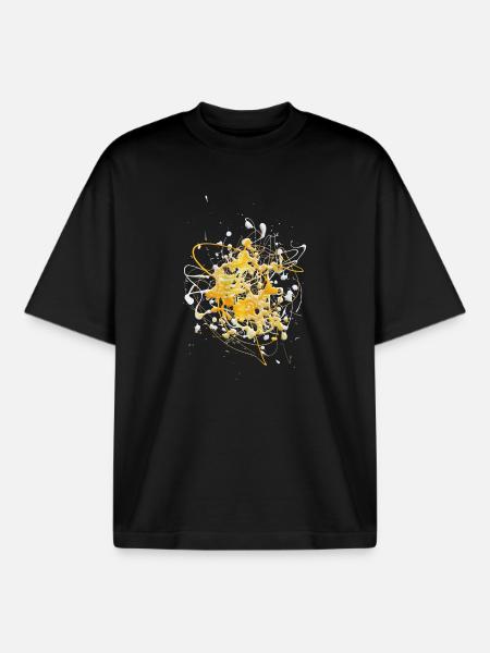 Jauneblanc.Éclaboussure - T-shirt unisexe boxy épais biologique Stanley/Stella - noir
