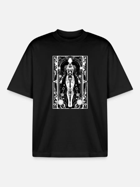Cyborg Art Nouveau - Boxy Heavyweight Unisex Organic T-Shirt by Stanley/Stella - black