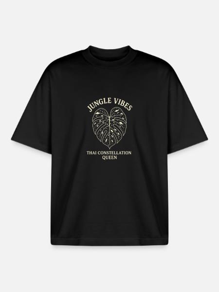 Jungle Vibes Thai Queen - Boxy Heavyweight Unisex Organic T-Shirt by Stanley/Stella - black