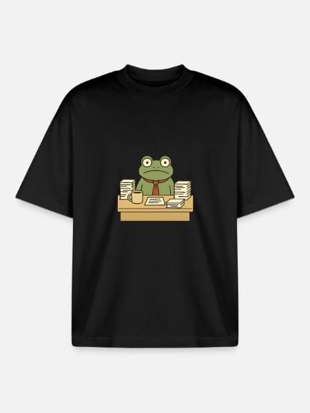 Business Frog - Boxy Heavyweight Unisex Organic T-Shirt by Stanley/Stella - black