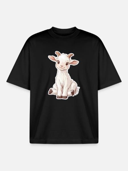Chèvre - T-shirt unisexe boxy épais biologique Stanley/Stella - noir