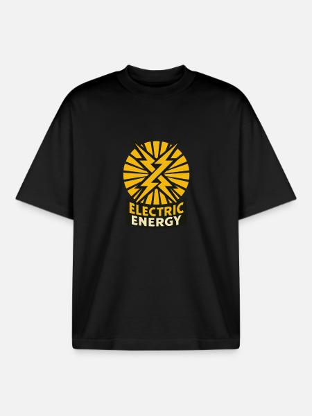 Electric Energy Blitz Strom - Boxy Heavyweight Unisex Organic T-Shirt by Stanley/Stella - black
