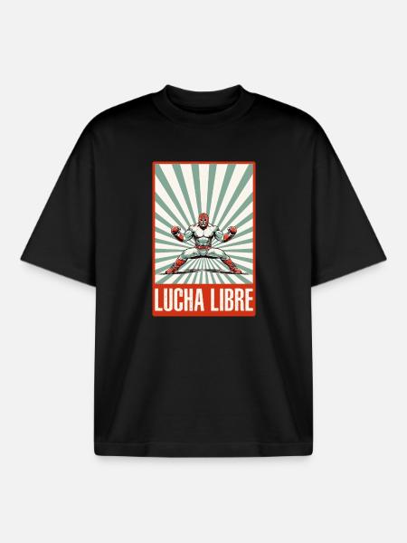 Lucha Libre Luchador Mexican Wrestling - Boxy Heavyweight Unisex Organic T-Shirt by Stanley/Stella - black