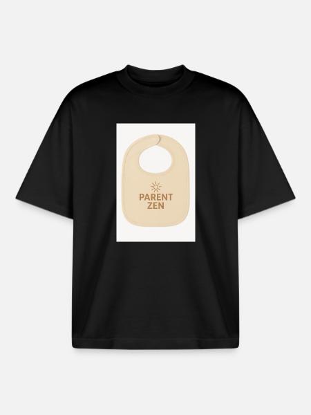 Cool Zen Baby Bib - Boxy Heavyweight Unisex Organic T-Shirt by Stanley/Stella - black