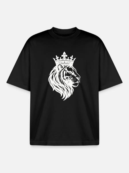 Löwe Krone King - Boxy Heavyweight Unisex Organic T-Shirt von Stanley/Stella - Schwarz