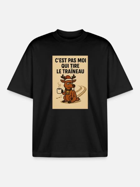 Blasierter Fuchs im Weihnachtscafé - Boxy Heavyweight Unisex Organic T-Shirt von Stanley/Stella - Schwarz